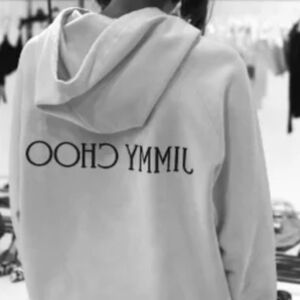 Authentic Jimmy Choo Limited Edition Oversized Logo Sweatshirt / Hoodie in Black